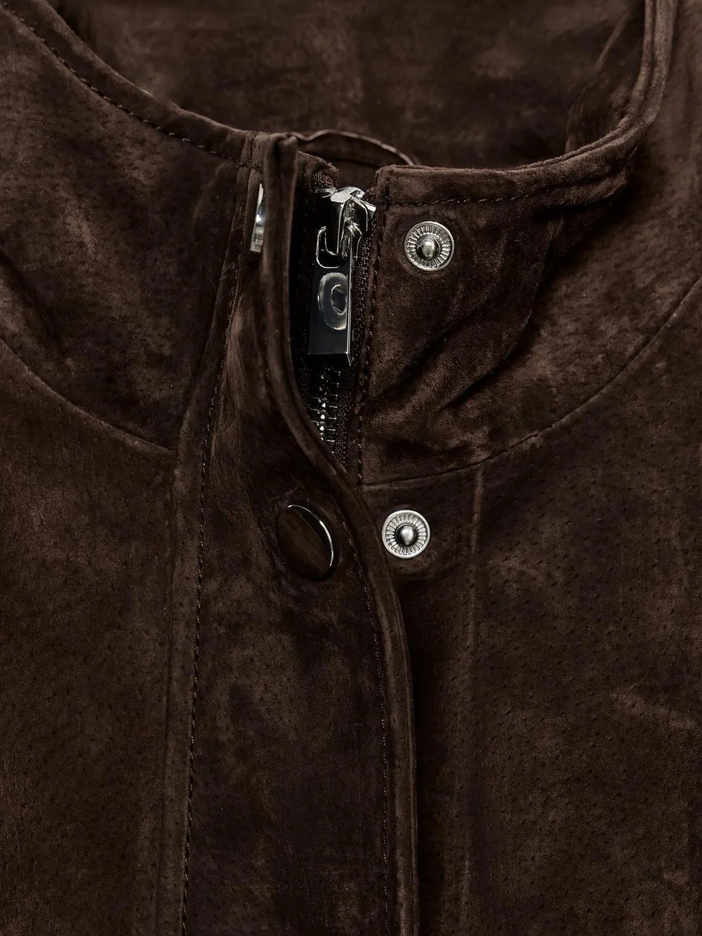 ZARA 100% SUEDE LEATHER BOMBER JACKET WITH POCKETS XL NWT